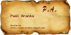 Paál Aranka névjegykártya
