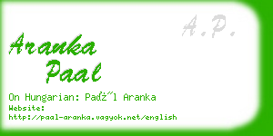 aranka paal business card